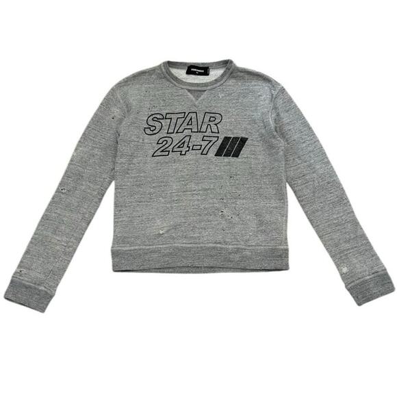 Dsquared2 Star 24-7 Distressed Crewneck 2000s Vintage T-shirt - Picture 1 of 5
